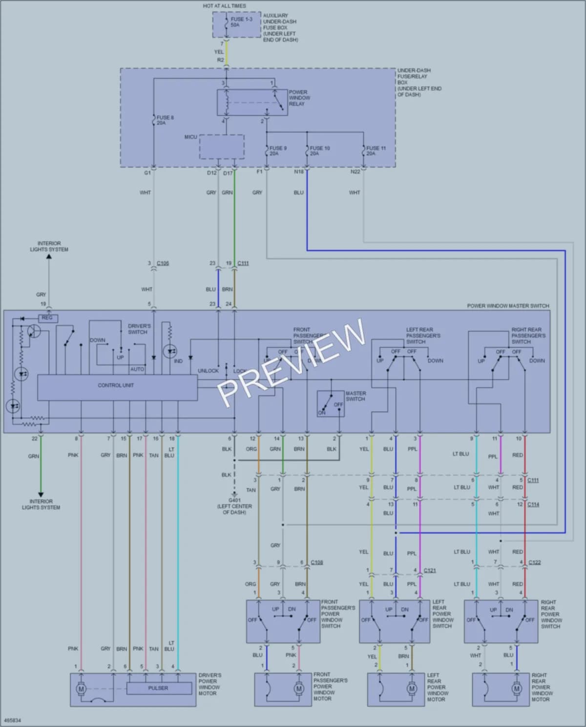 2016 Honda Fit Power Windows wiring diagram preview