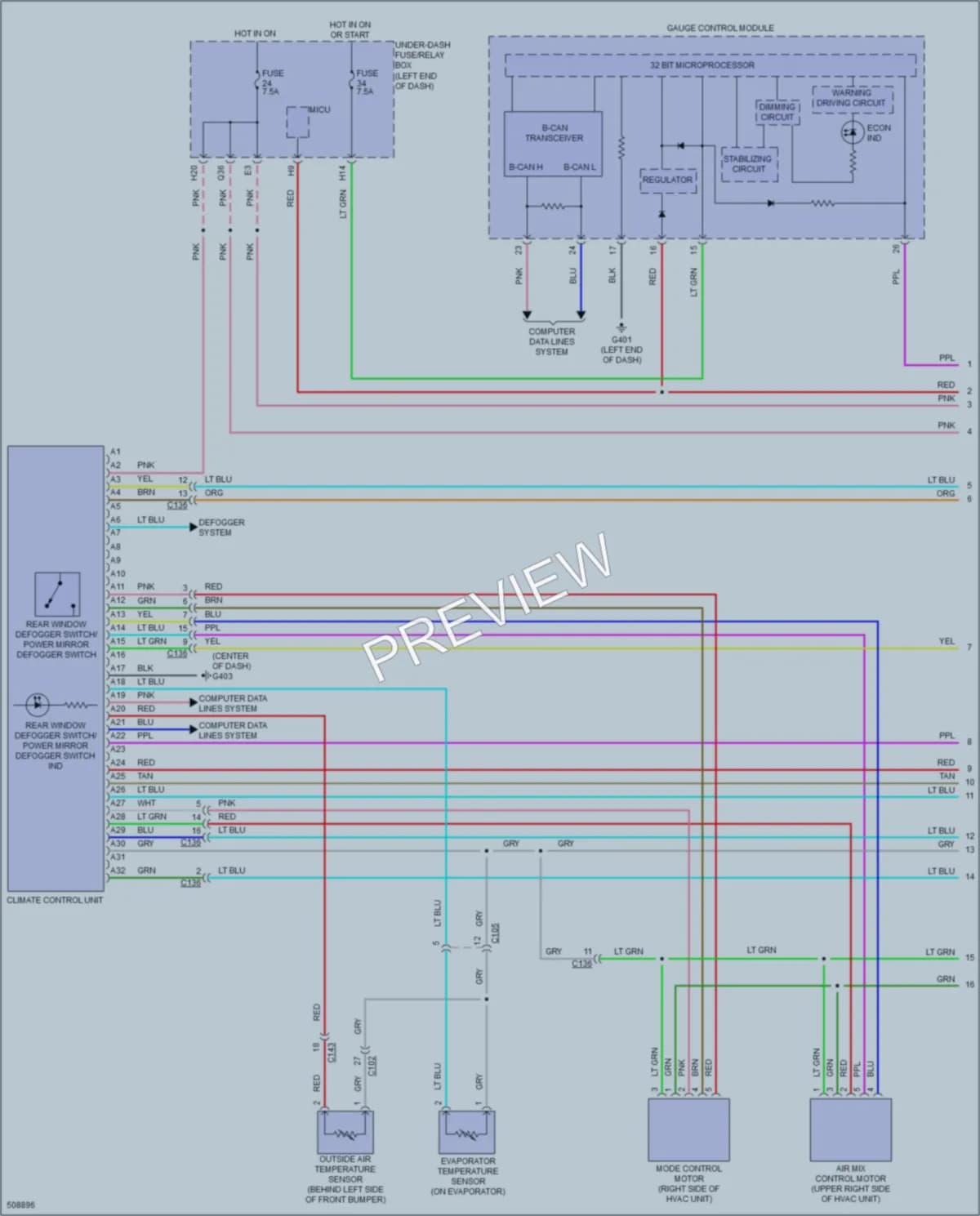 2016 Honda HRV Air Conditioning wiring diagram preview