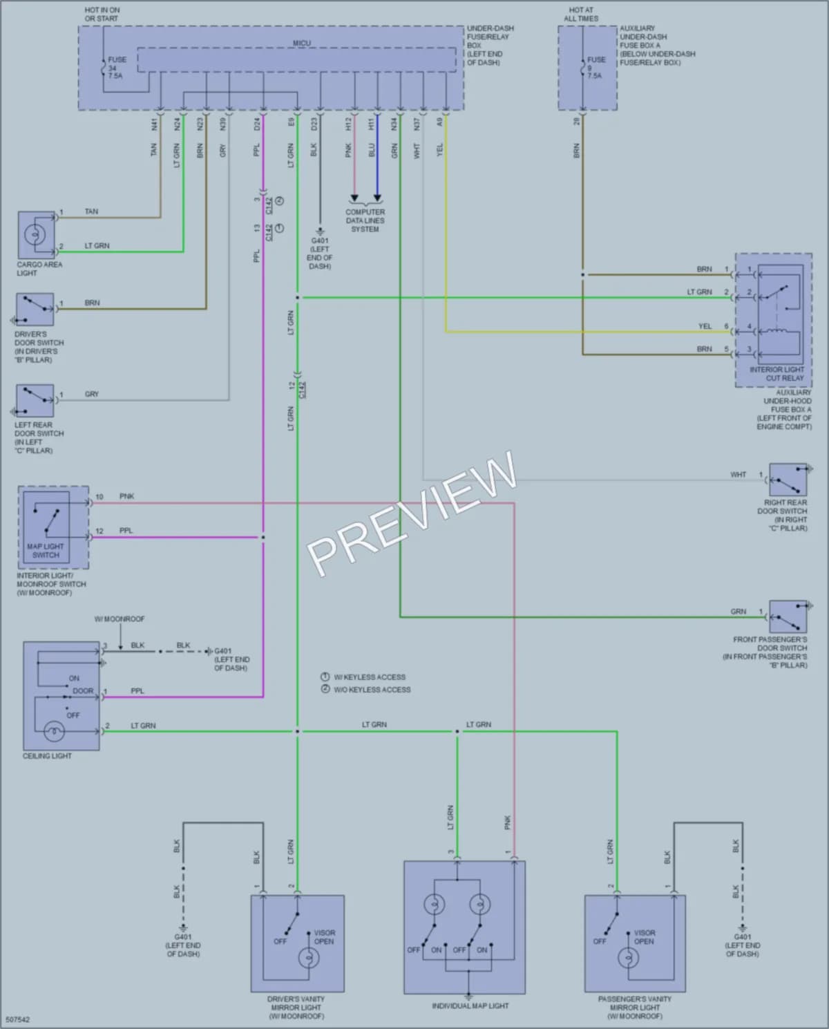 2016 Honda HRV Interior Lights wiring diagram preview