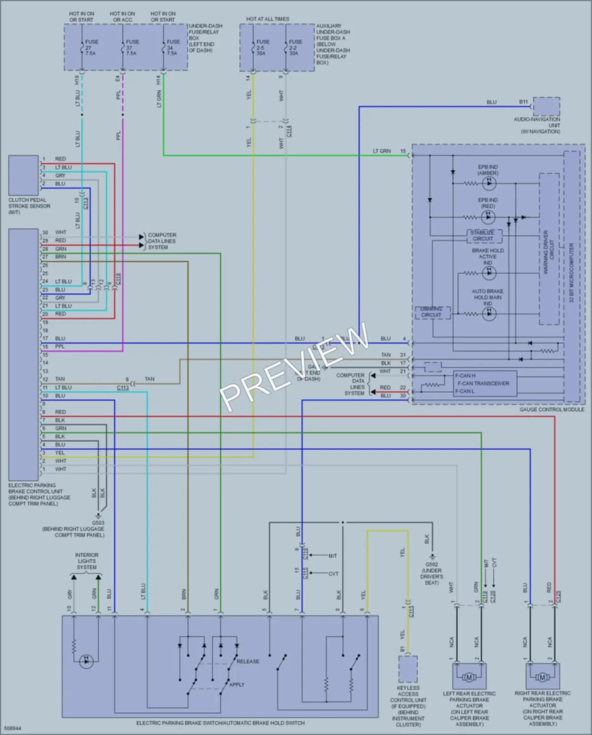 2016 Honda HRV Shift Interlock wiring diagram preview