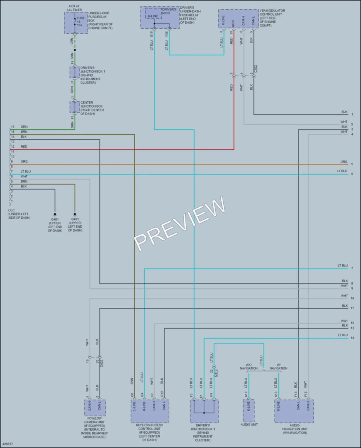 2016 Honda Odyssey Computer Data Lines wiring diagram preview