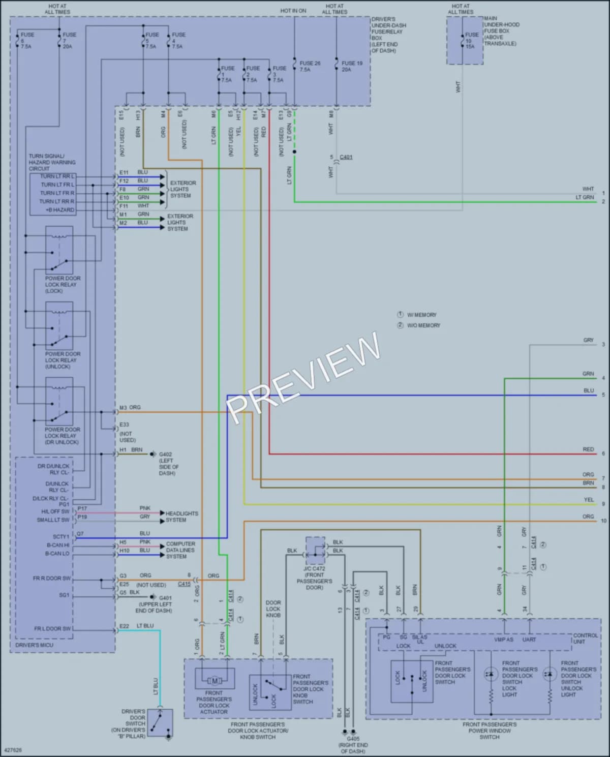 2016 Honda Odyssey Power Door Locks wiring diagram preview