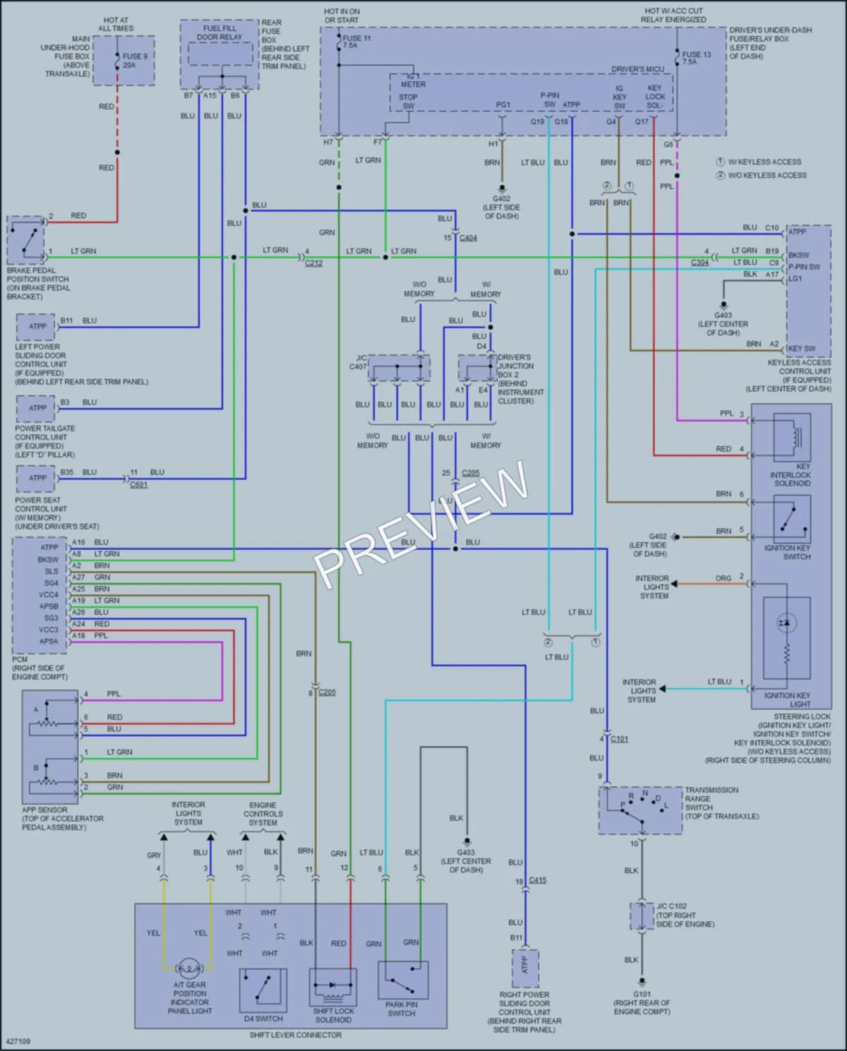 2016 Honda Odyssey Shift Interlock wiring diagram preview
