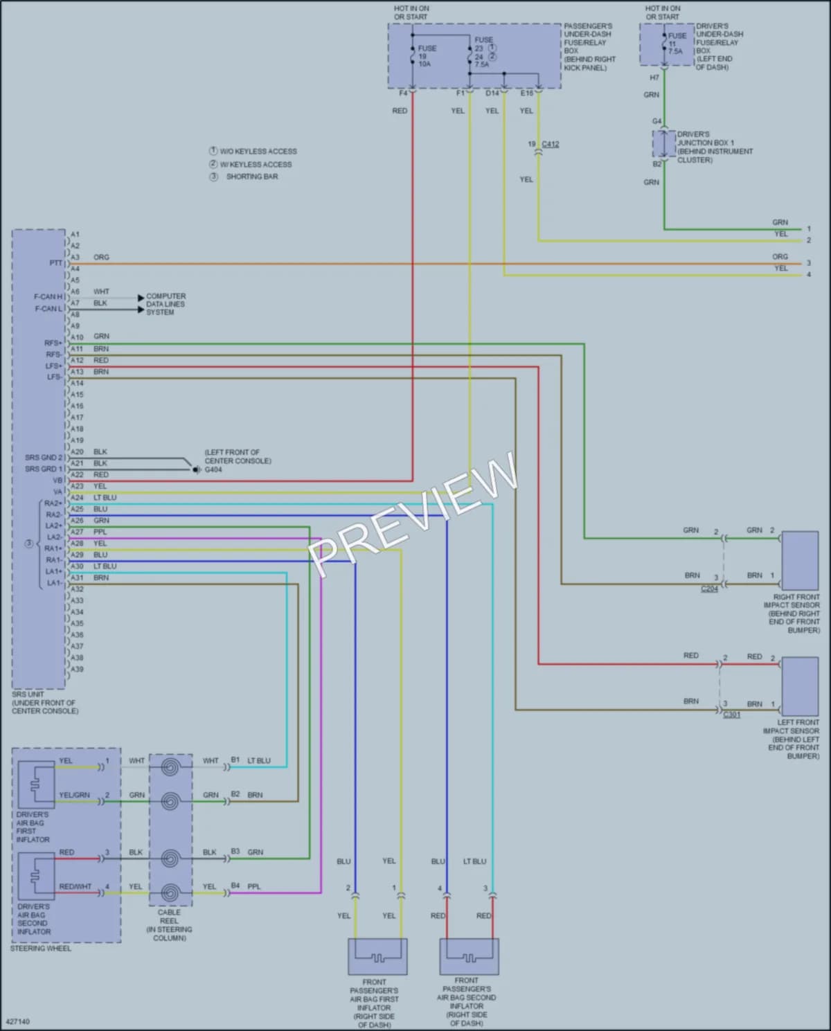2016 Honda Odyssey Supplemental Restraints wiring diagram preview