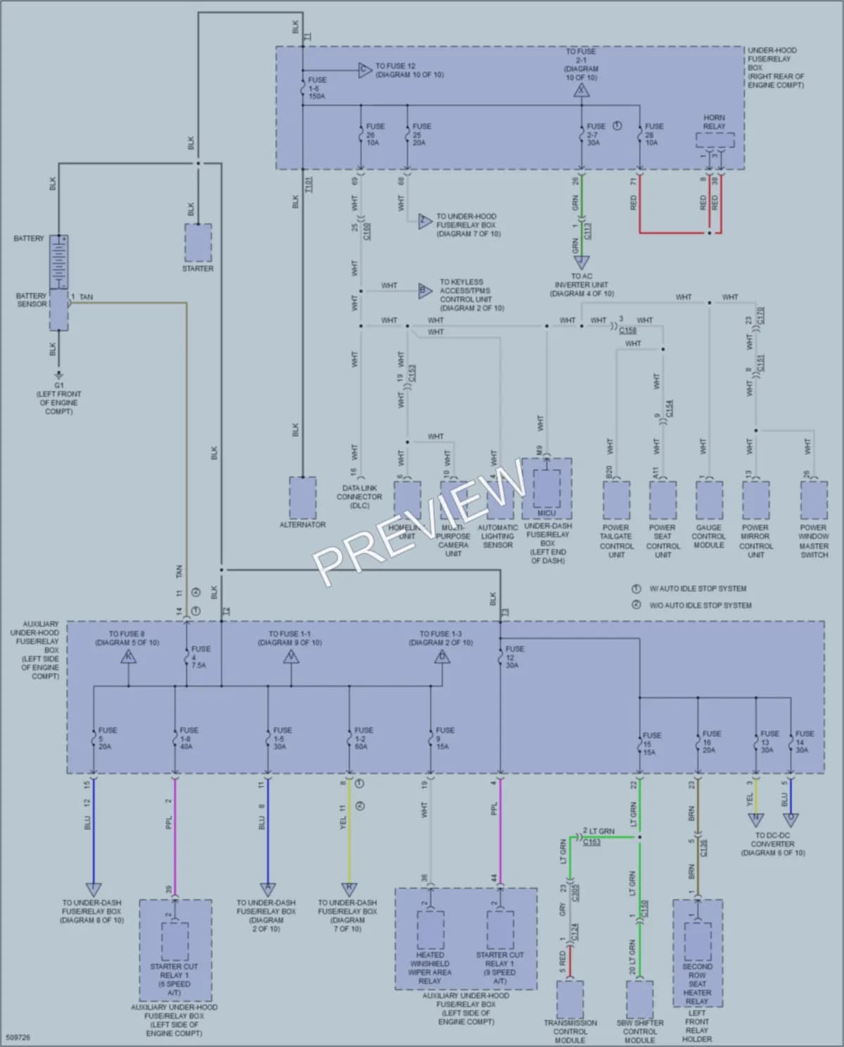 2016 Honda Pilot Power Distribution wiring diagram preview