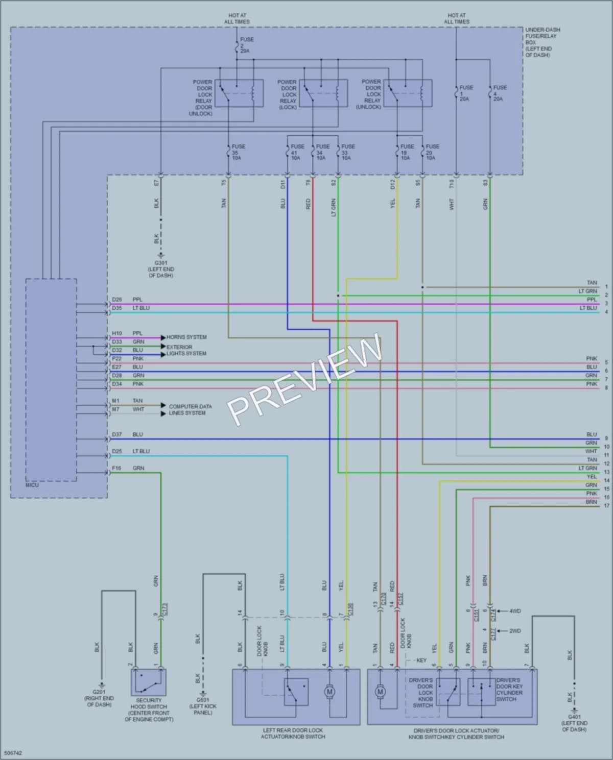 2016 Honda Pilot Power Door Locks wiring diagram preview