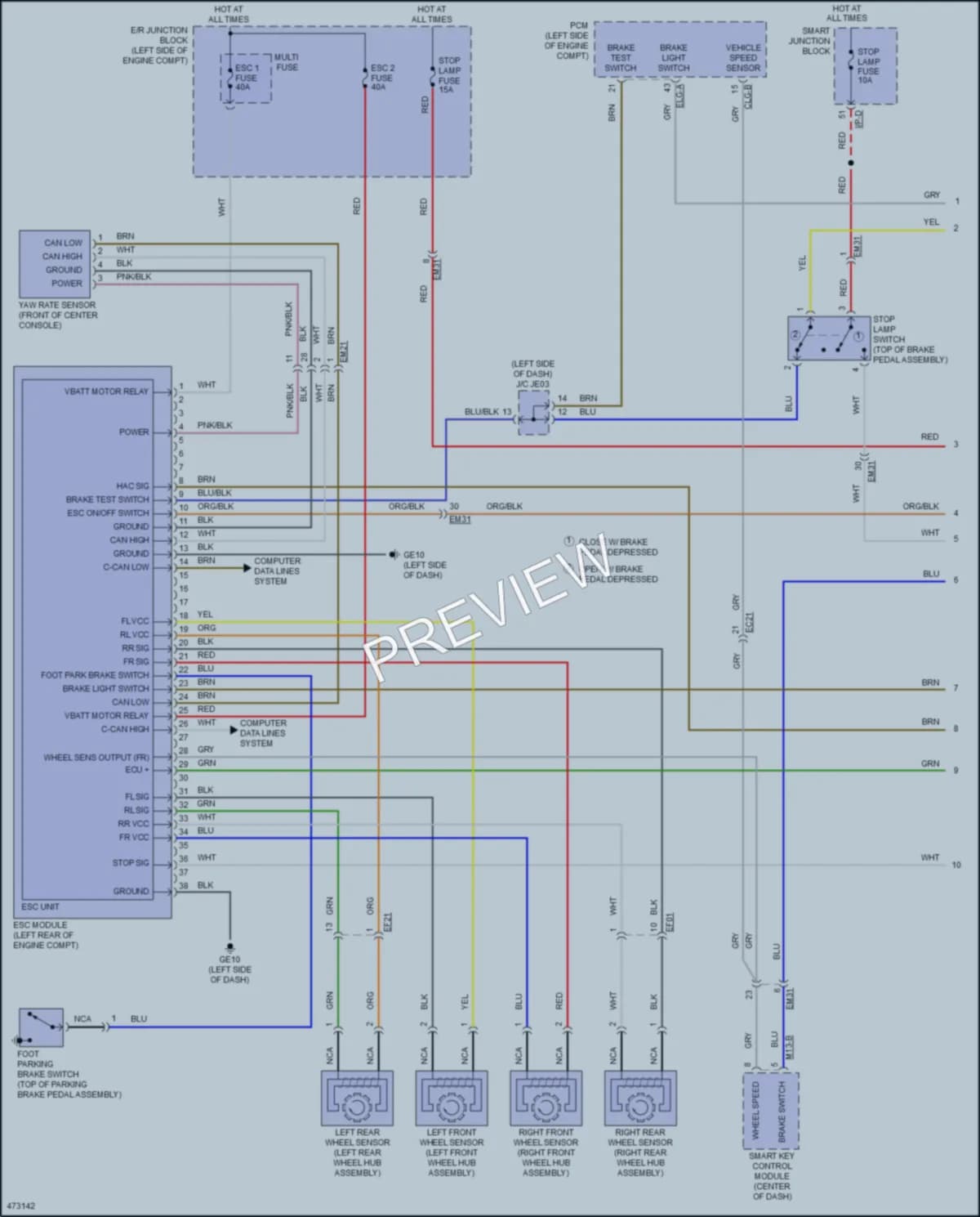 2016 Hyundai Azera Anti Lock Brakes wiring diagram preview