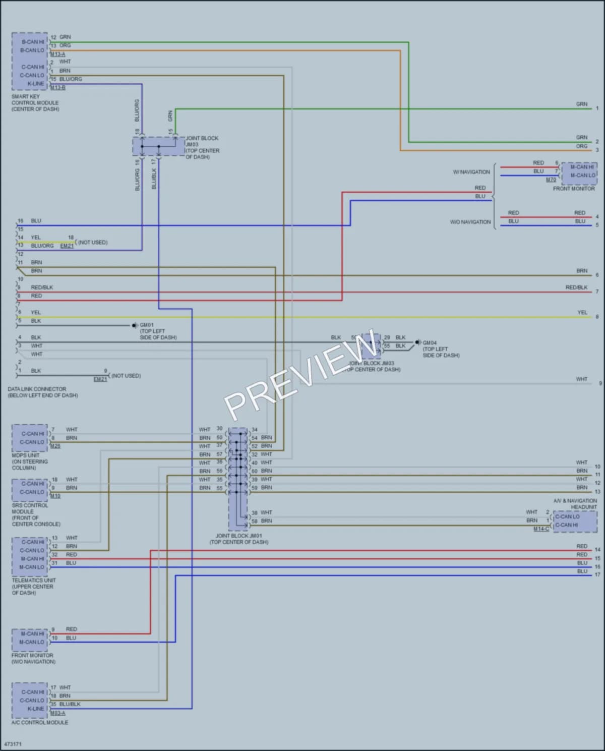 2016 Hyundai Azera Computer Data Lines wiring diagram preview