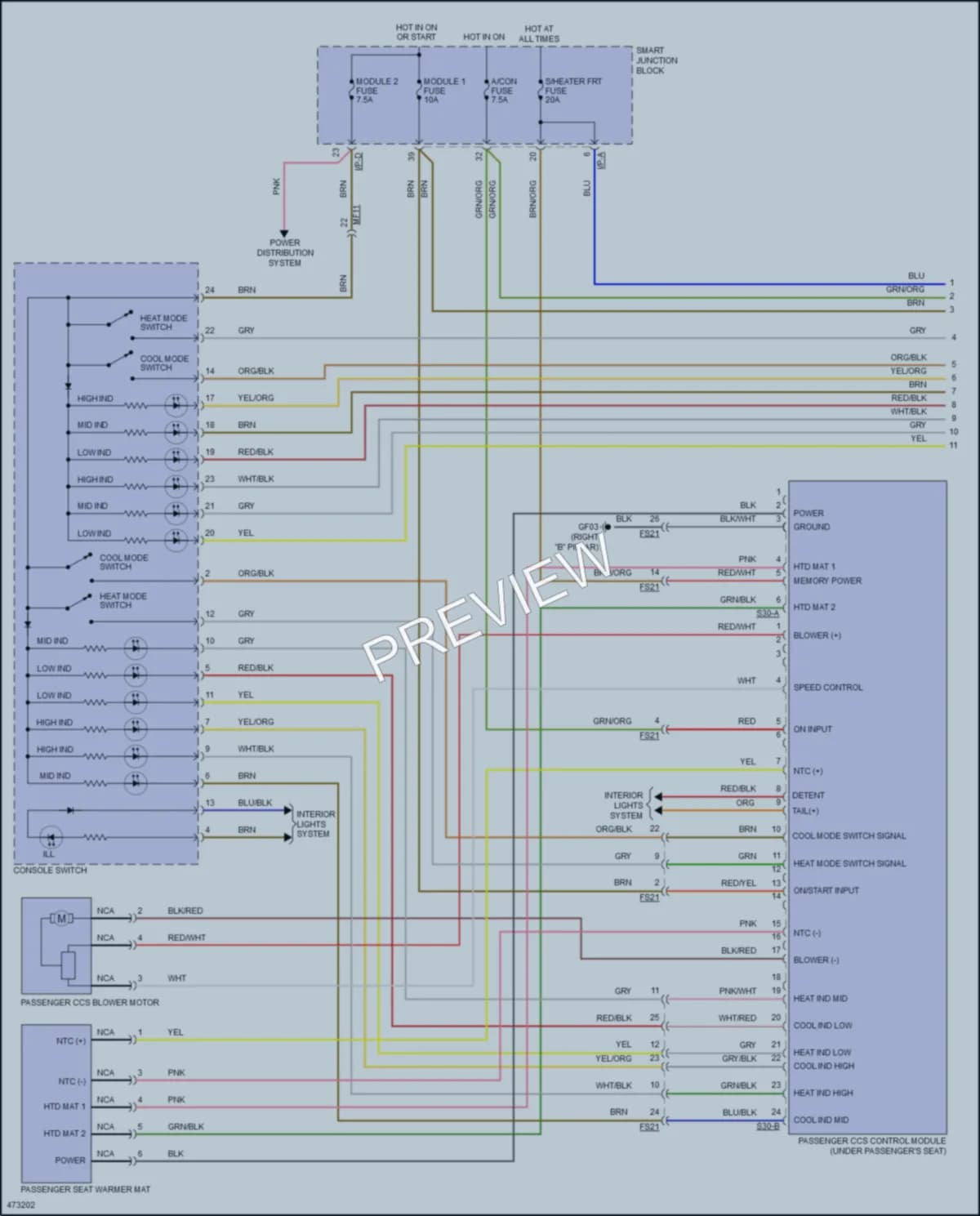 2016 Hyundai Azera Power Seats wiring diagram preview