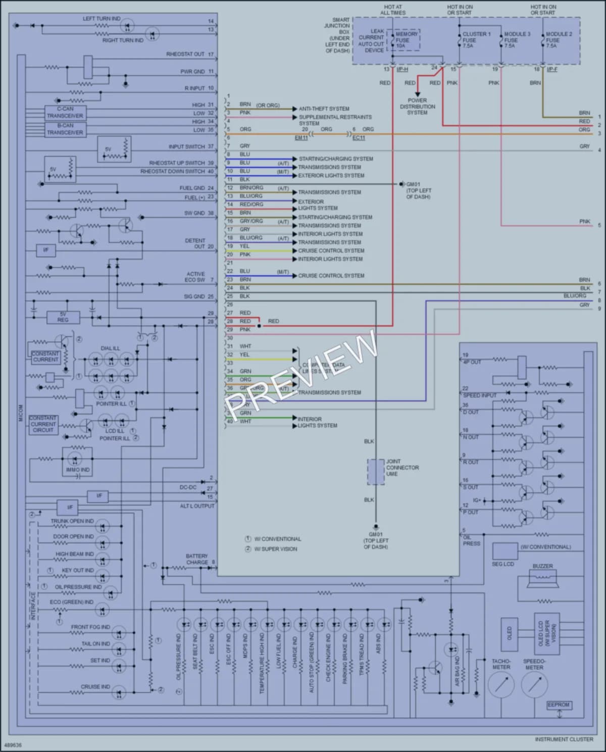 2016 Hyundai Elantra Instrument Cluster wiring diagram preview