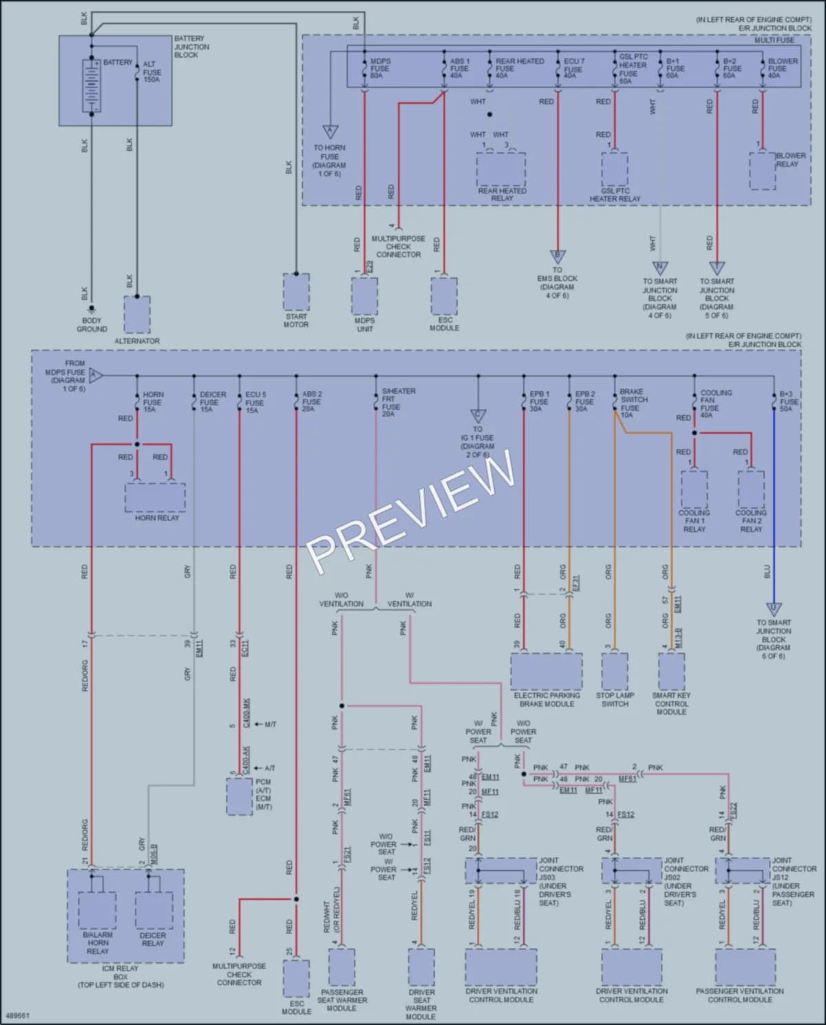 2016 Hyundai ElantraGT Power Distribution wiring diagram preview