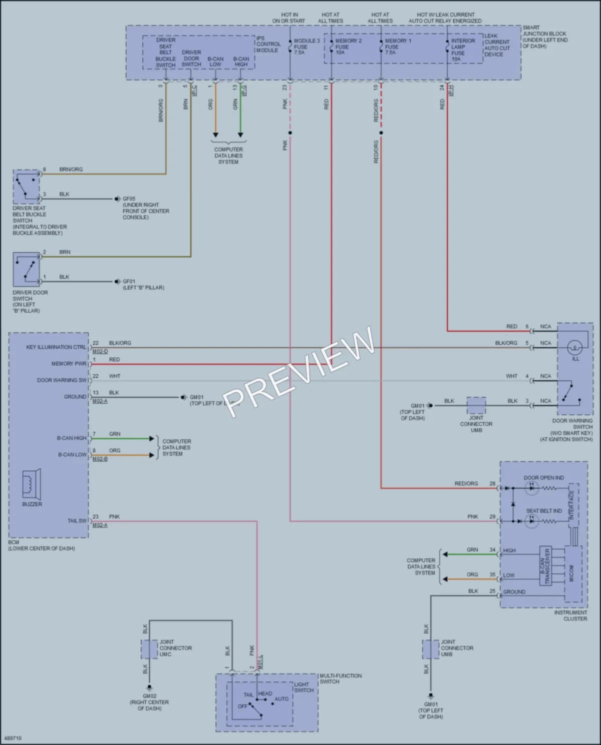 2016 Hyundai ElantraGT Warning Systems wiring diagram preview