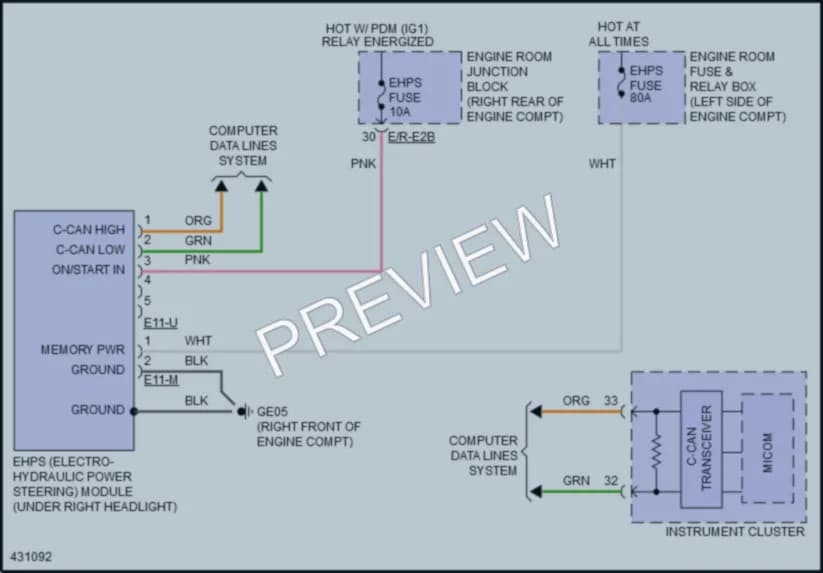 2016 Hyundai Equus Electronic Power Steering wiring diagram preview