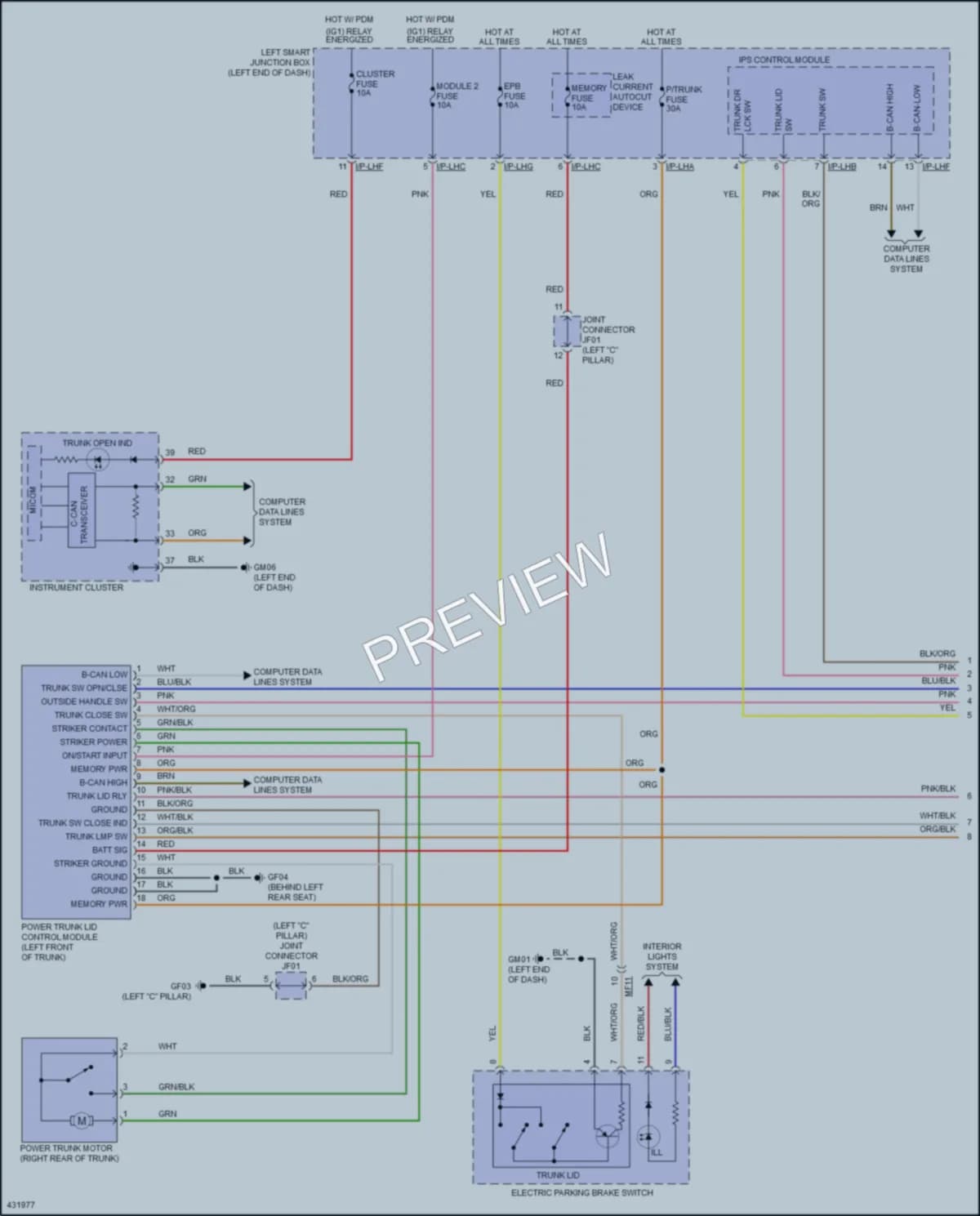 2016 Hyundai Equus Trunk Tailgate Fuel Door wiring diagram preview