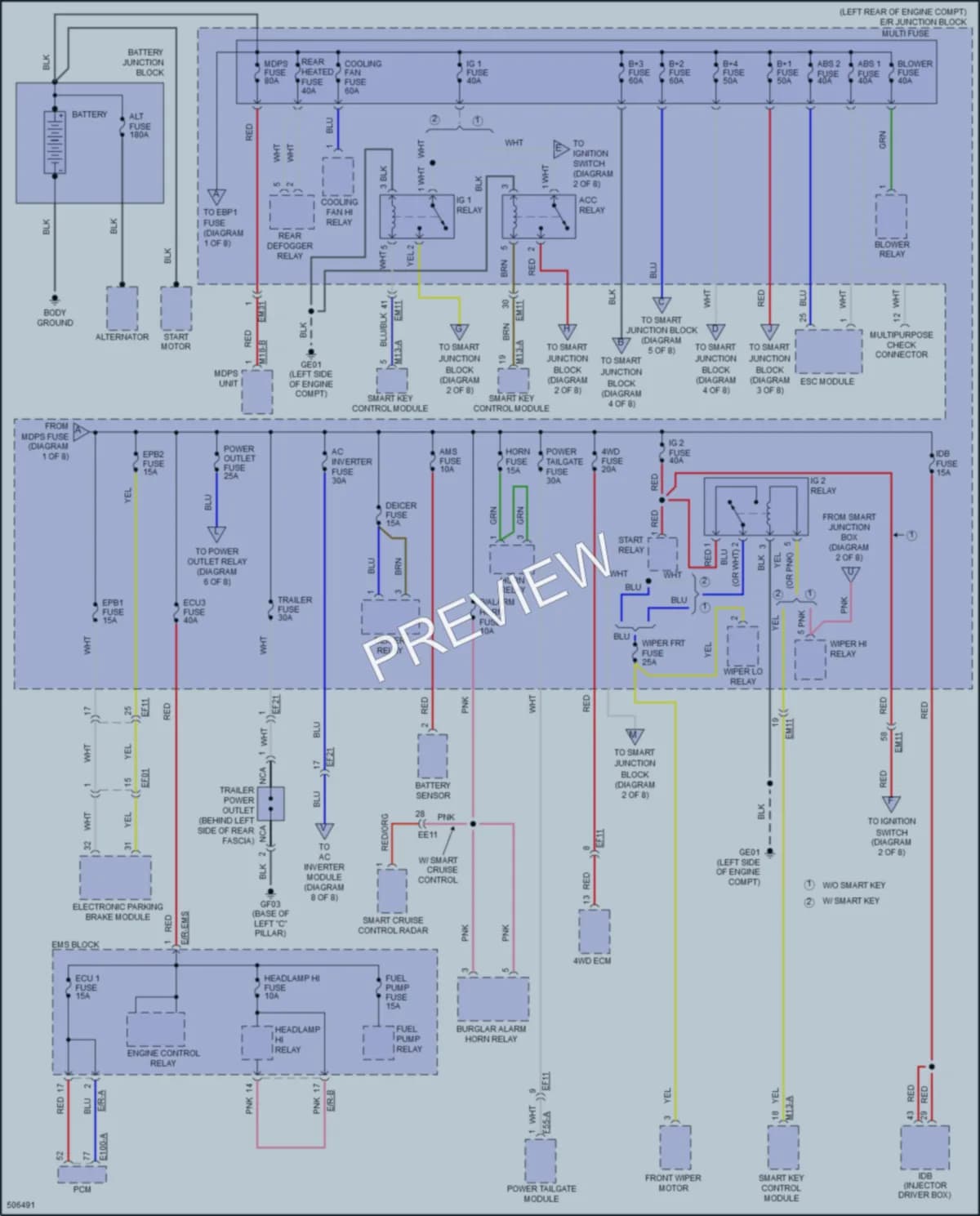 2016 Hyundai SantaFe Power Distribution wiring diagram preview