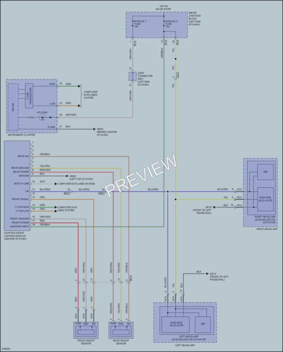 2016 Hyundai SantaFeSport Headlights wiring diagram preview
