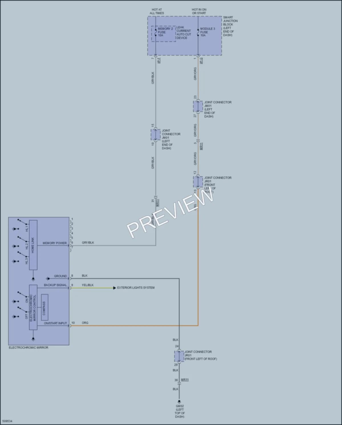 2016 Hyundai SantaFeSport Power Mirrors wiring diagram preview