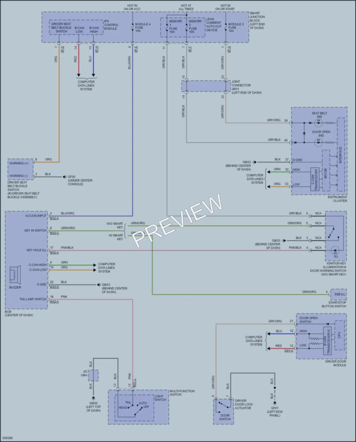 2016 Hyundai SantaFeSport Warning Systems wiring diagram preview