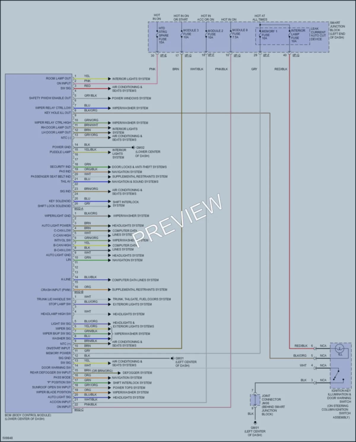 2016 Hyundai Sonata Body Control Modules wiring diagram preview