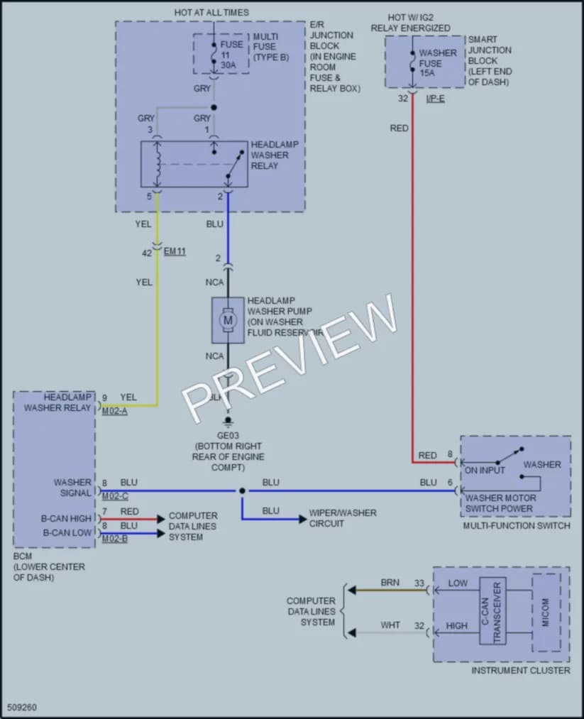 2016 Hyundai Sonata Wiper Washer wiring diagram preview