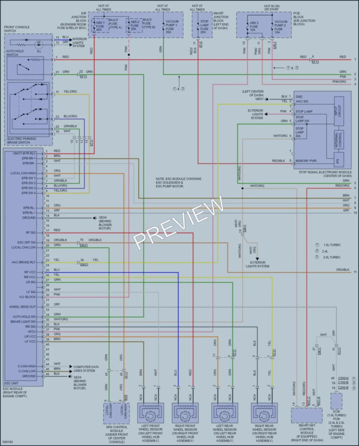 2016 Hyundai SonataHybrid Anti Lock Brakes wiring diagram preview