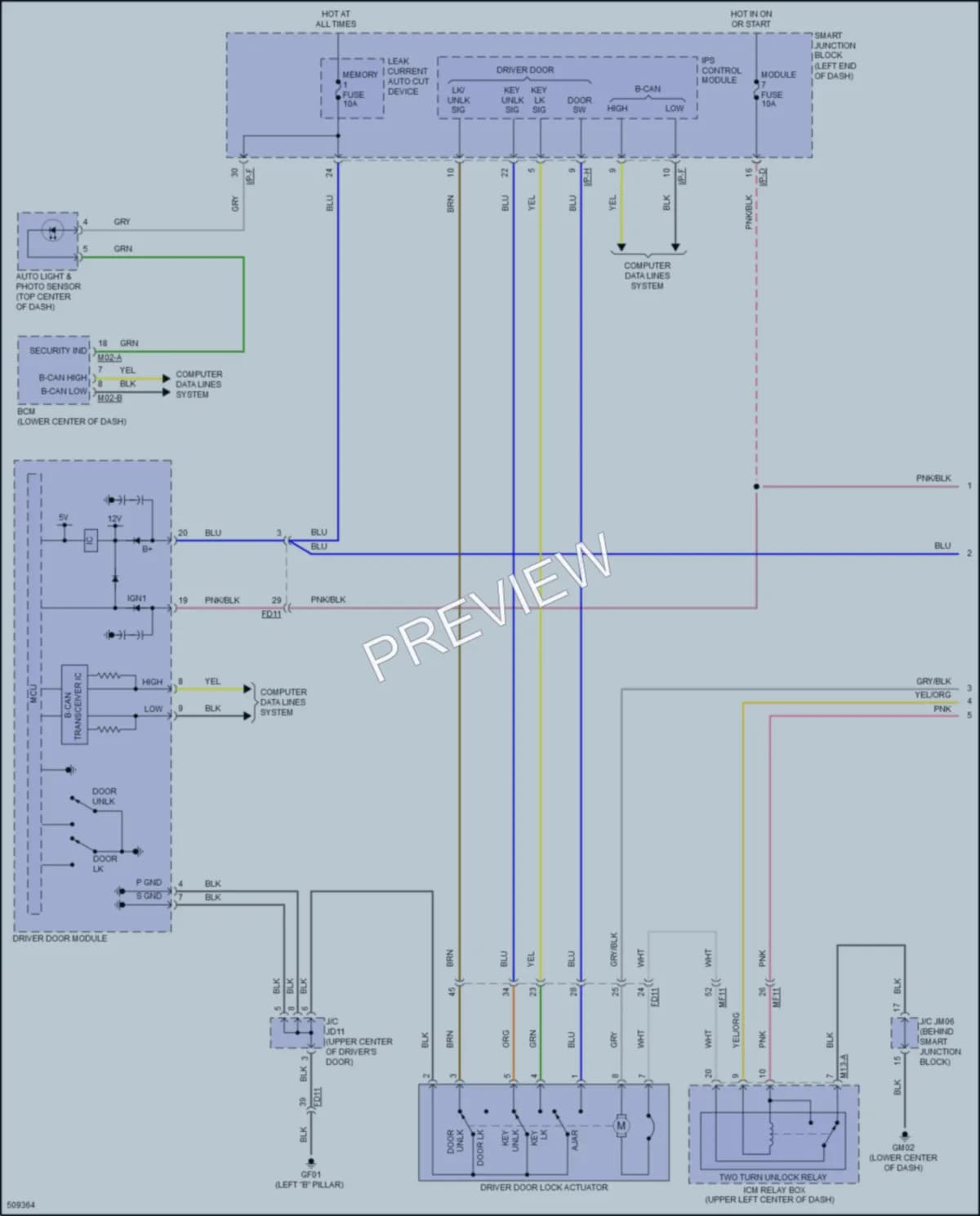 2016 Hyundai SonataHybrid Anti Theft wiring diagram preview