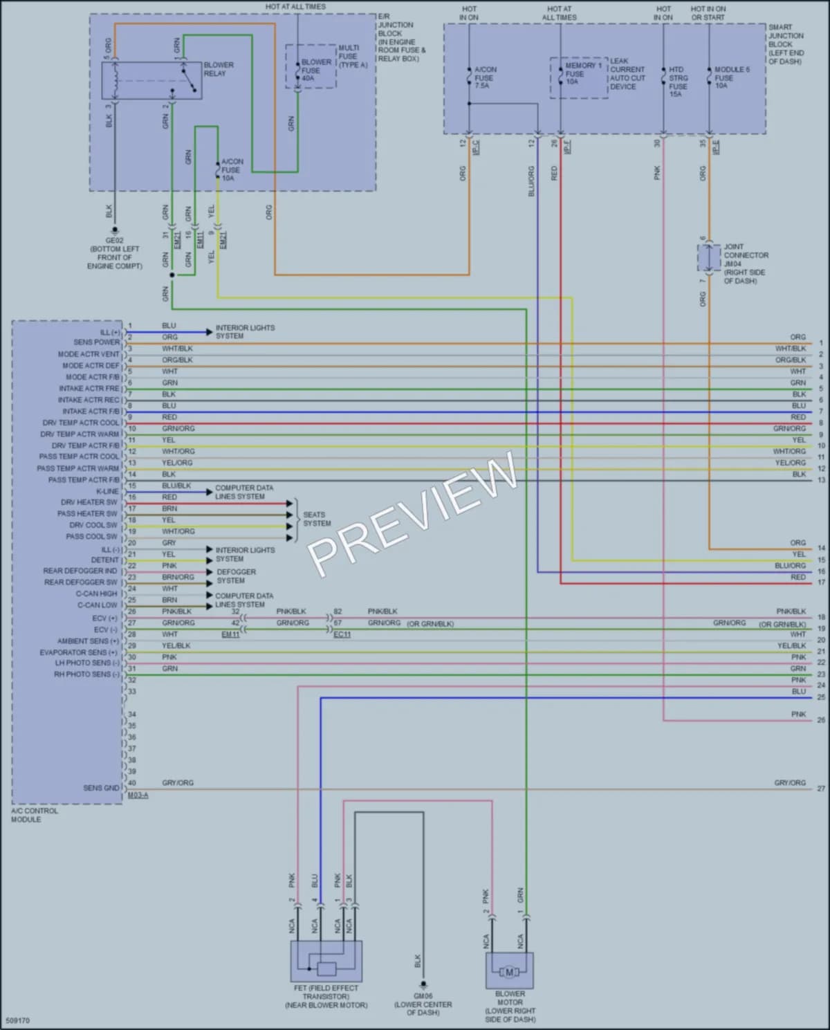 2016 Hyundai SonataPlugIn Air Conditioning wiring diagram preview