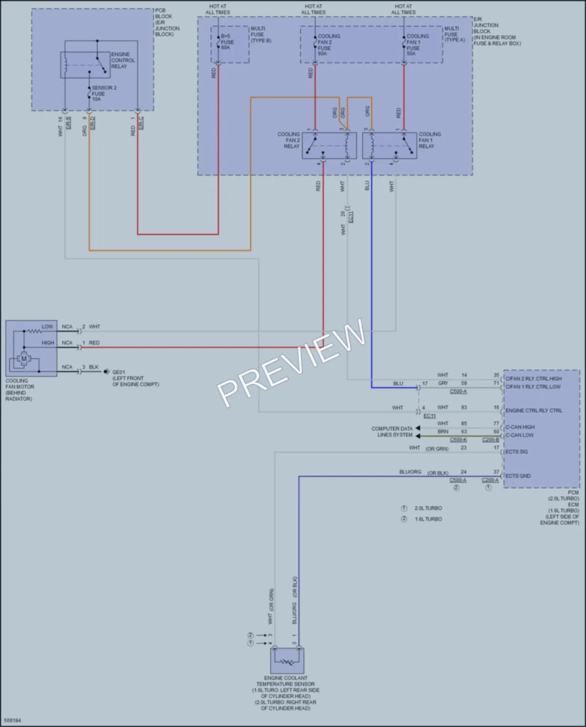 2016 Hyundai SonataPlugIn Cooling Fan wiring diagram preview