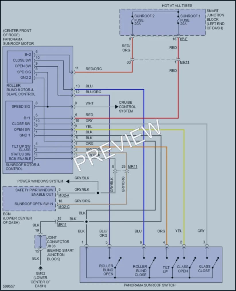 2016 Hyundai SonataPlugIn Power Top Sunroof wiring diagram preview