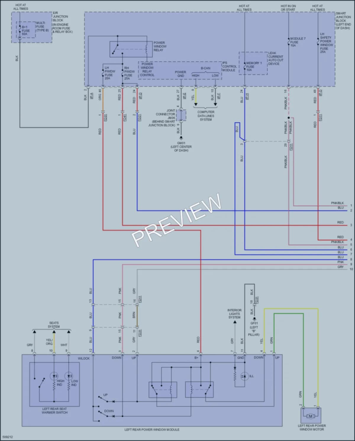 2016 Hyundai SonataPlugIn Power Windows wiring diagram preview