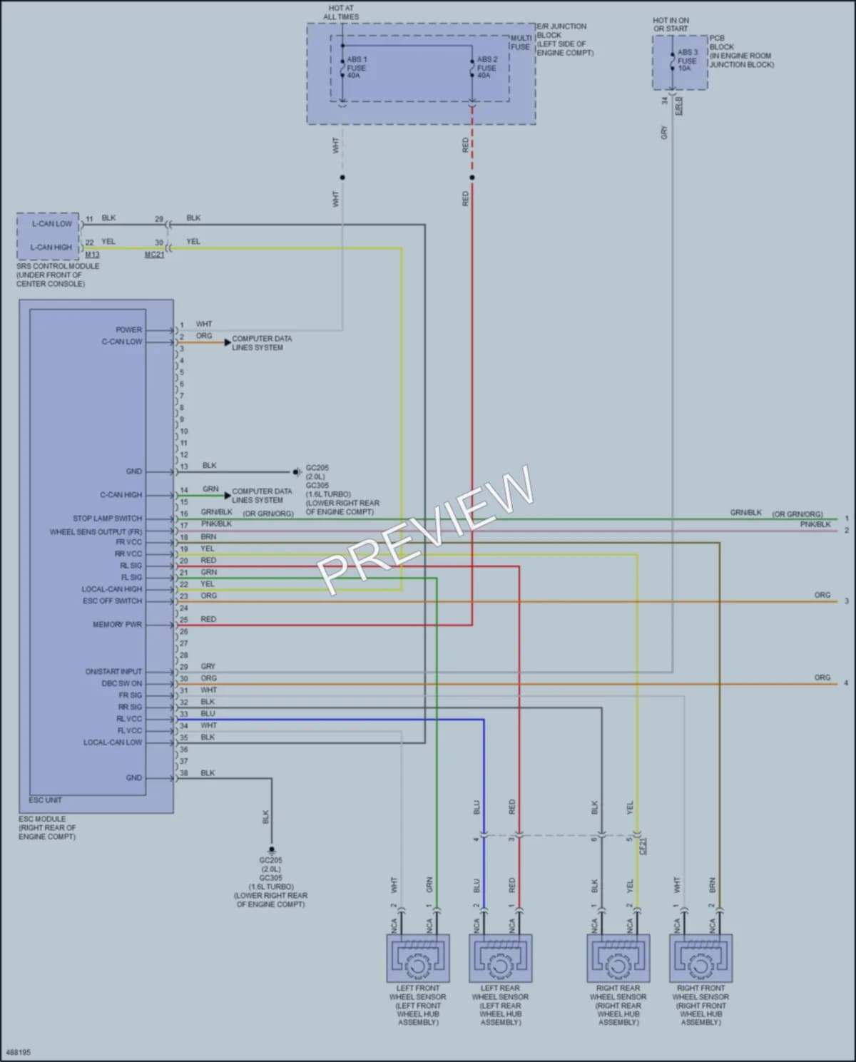 2016 Hyundai Tucson Anti Lock Brakes wiring diagram preview