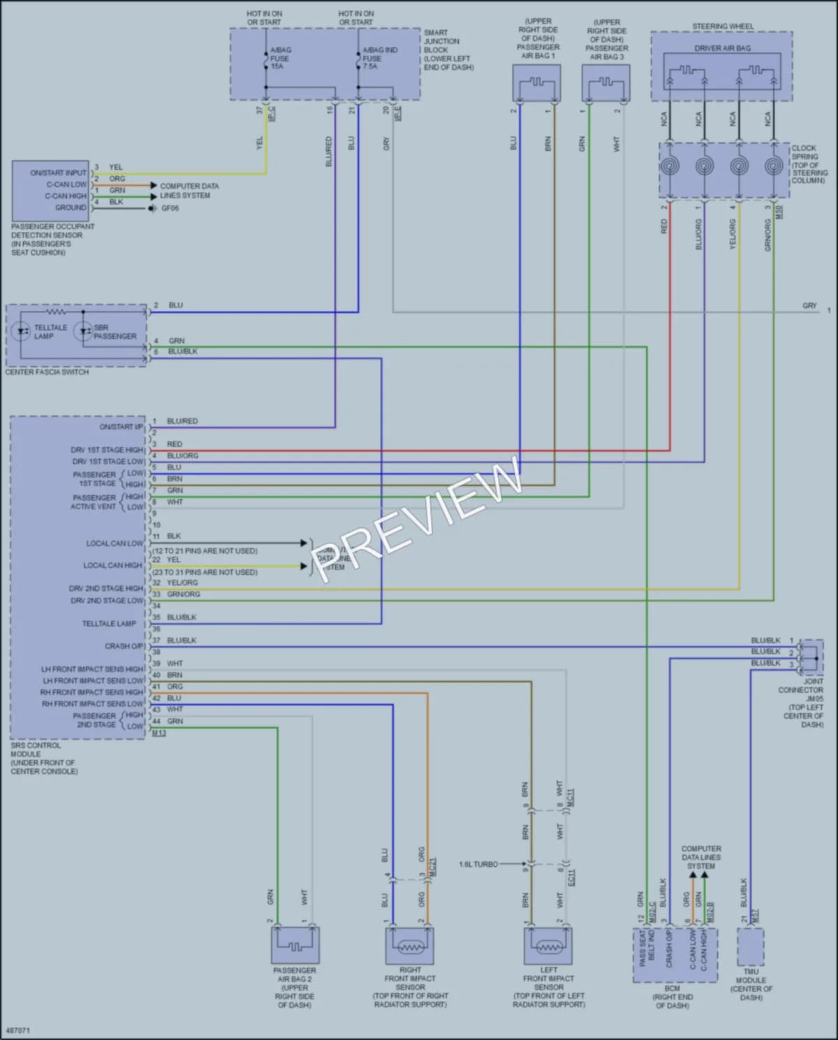2016 Hyundai Tucson Supplemental Restraints wiring diagram preview