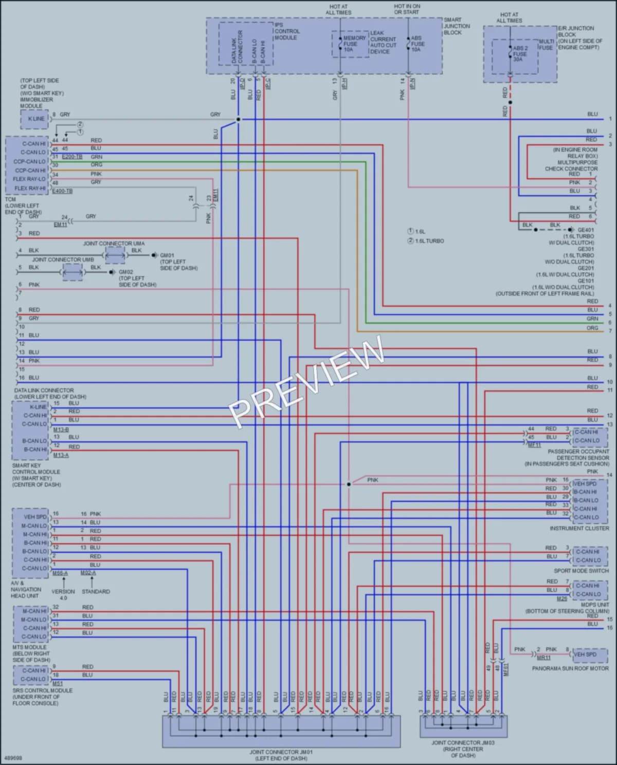 2016 Hyundai Veloster Computer Data Lines wiring diagram preview