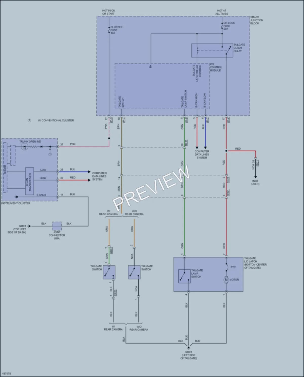 2016 Hyundai Veloster Trunk Tailgate Fuel Door wiring diagram preview