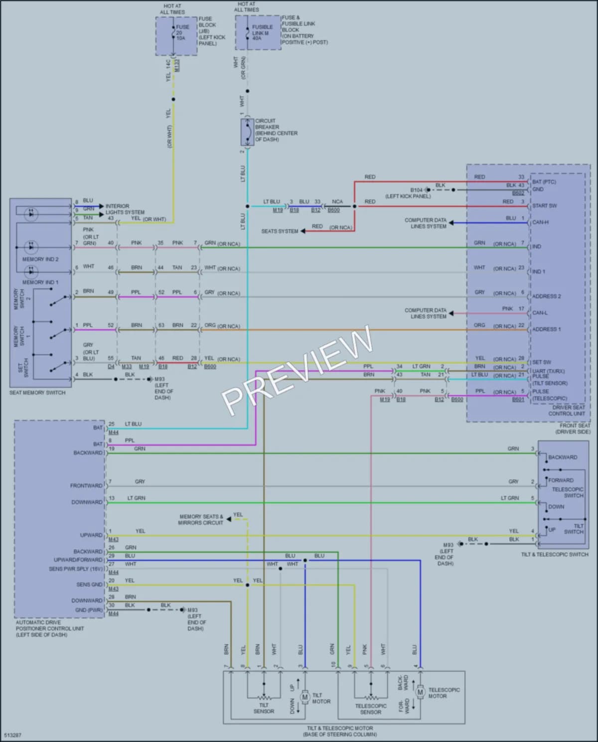 2016 Infiniti Q50 Memory Systems wiring diagram preview
