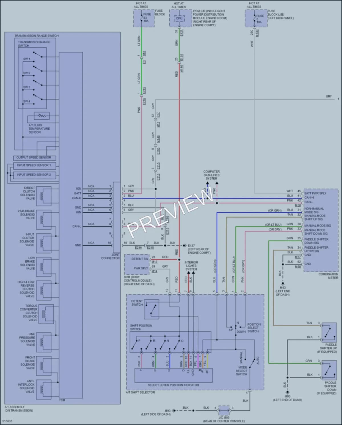 2016 Infiniti Q50 Transmission wiring diagram preview