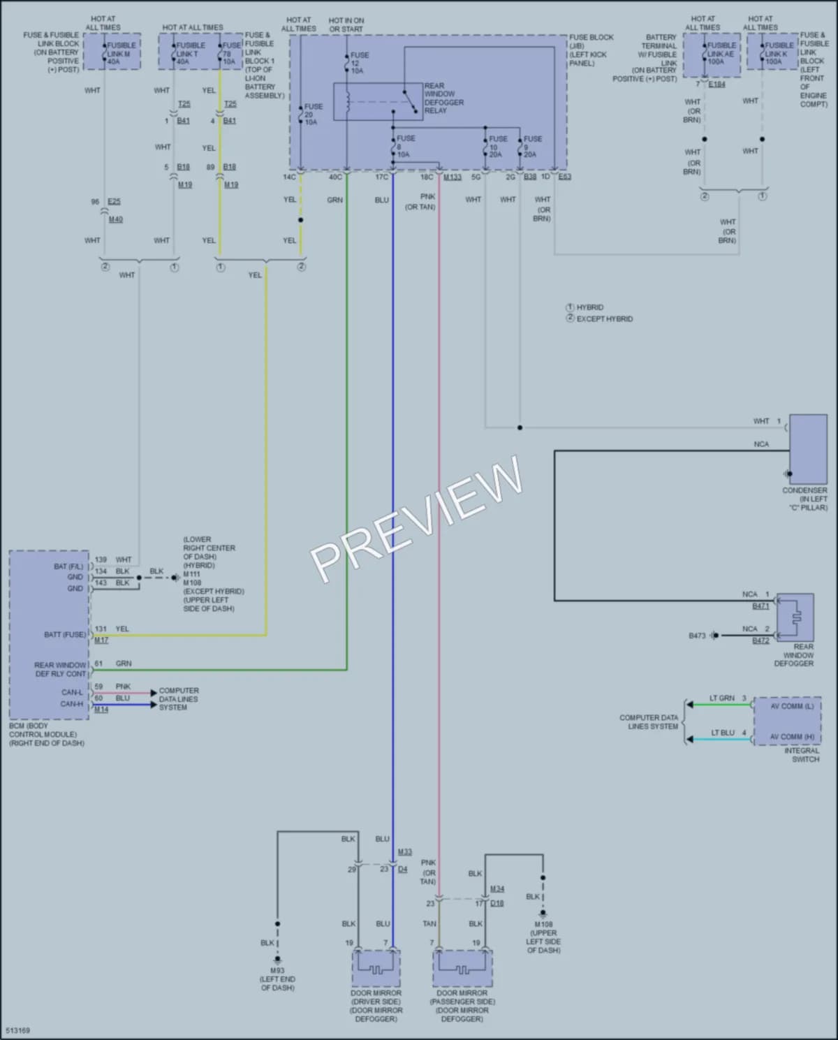2016 Infiniti Q50Hybrid Defoggers wiring diagram preview
