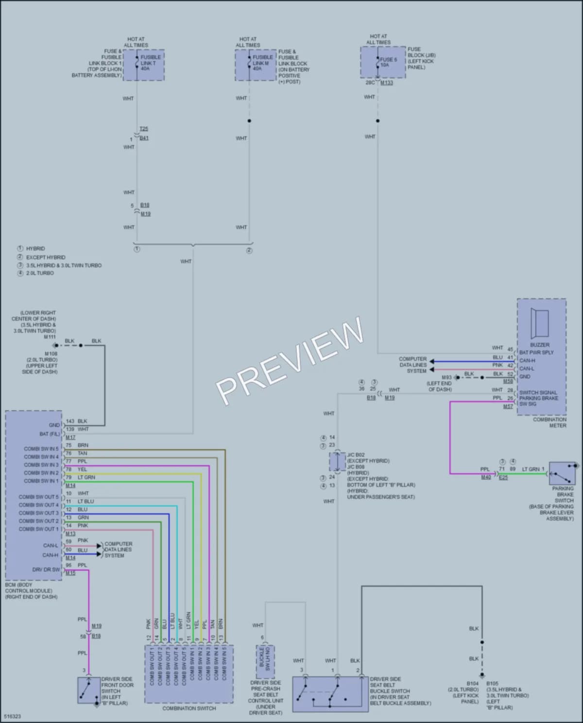 2016 Infiniti Q50Hybrid Warning Systems wiring diagram preview