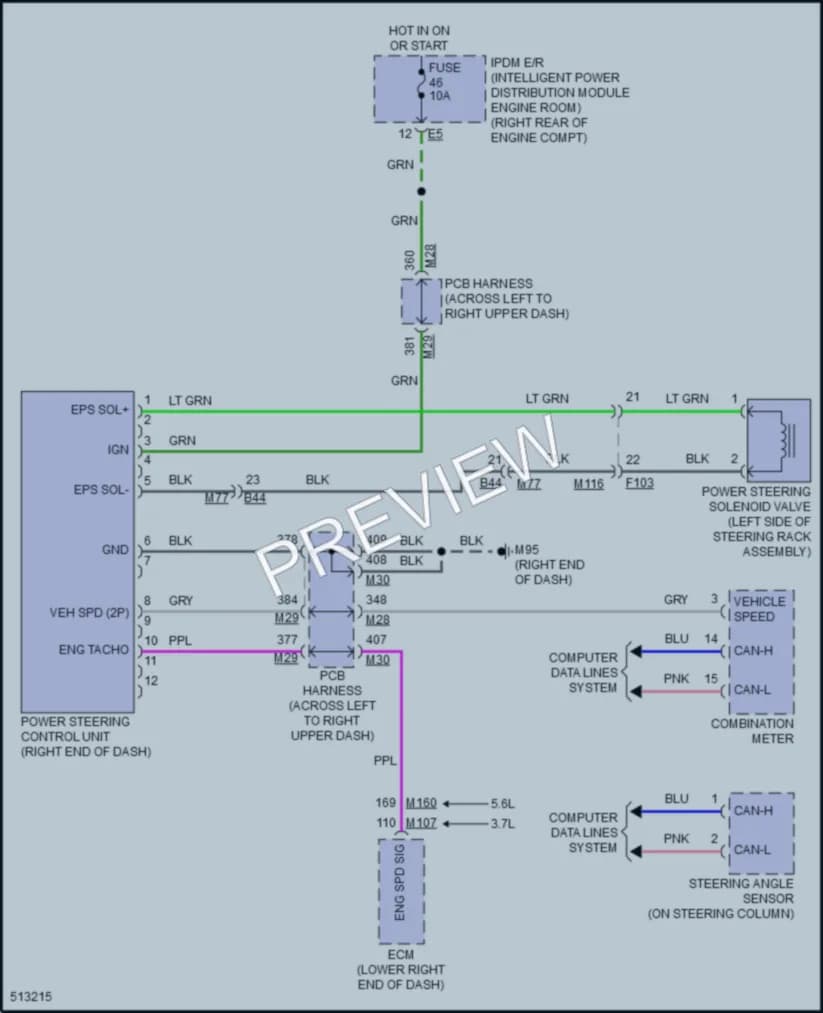 2016 Infiniti Q70 Electronic Power Steering wiring diagram preview