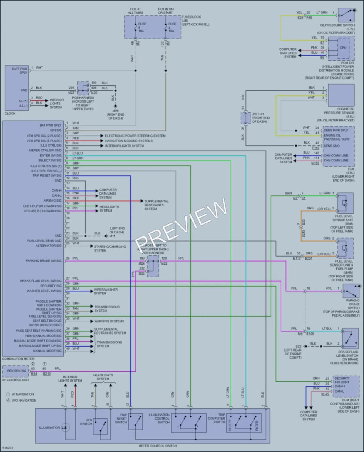 2016 Infiniti Q70 Instrument Cluster wiring diagram preview