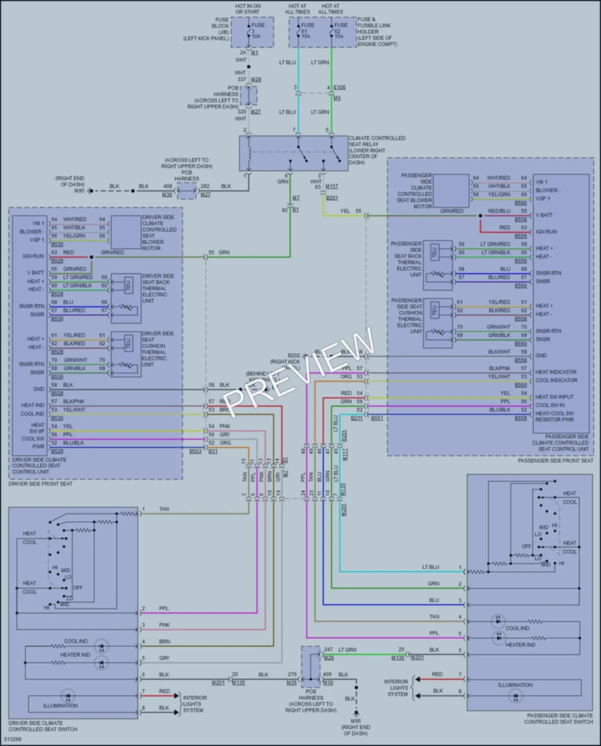 2016 Infiniti Q70 Power Seats wiring diagram preview