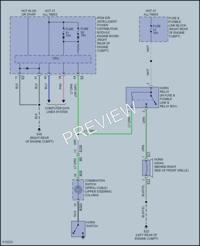 2016 Infiniti Q70Hybrid Horn wiring diagram preview