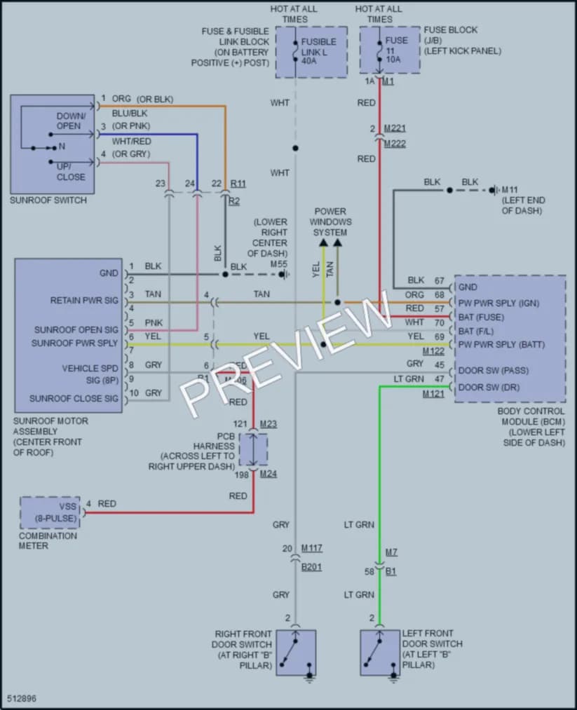 2016 Infiniti Q70Hybrid Power Top Sunroof wiring diagram preview