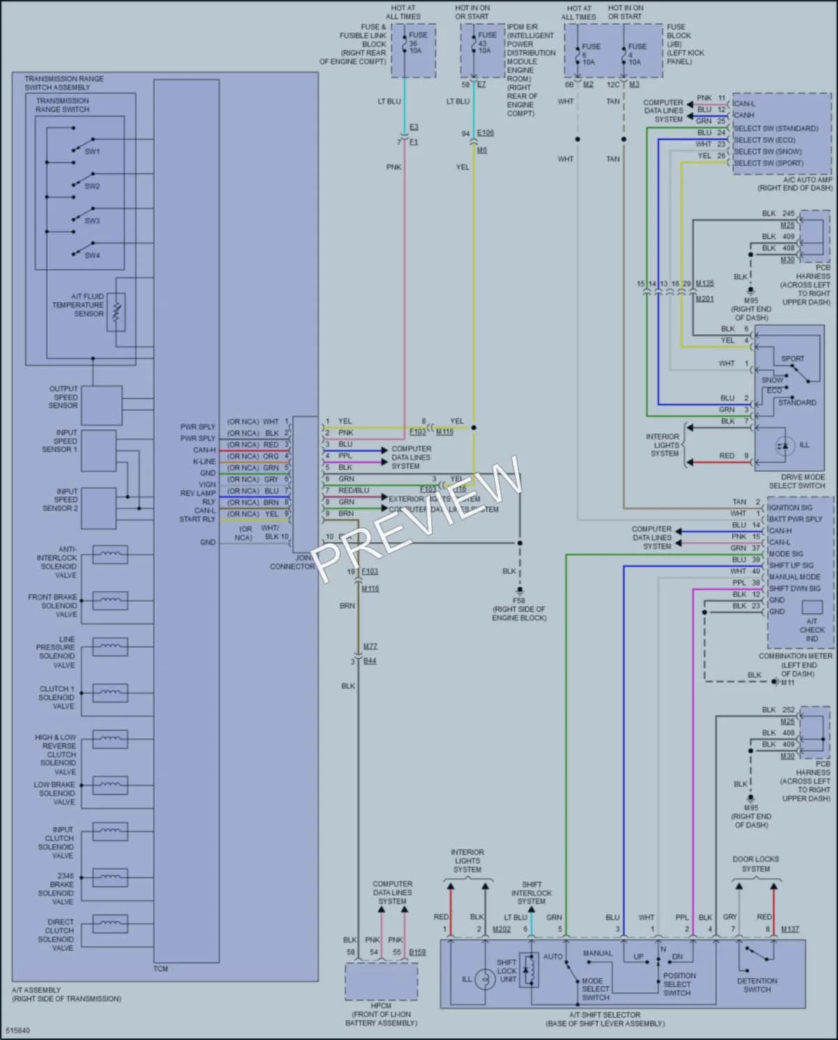 2016 Infiniti Q70Hybrid Transmission wiring diagram preview