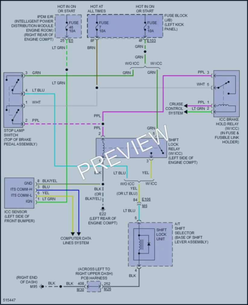 2016 Infiniti Q70L Shift Interlock wiring diagram preview