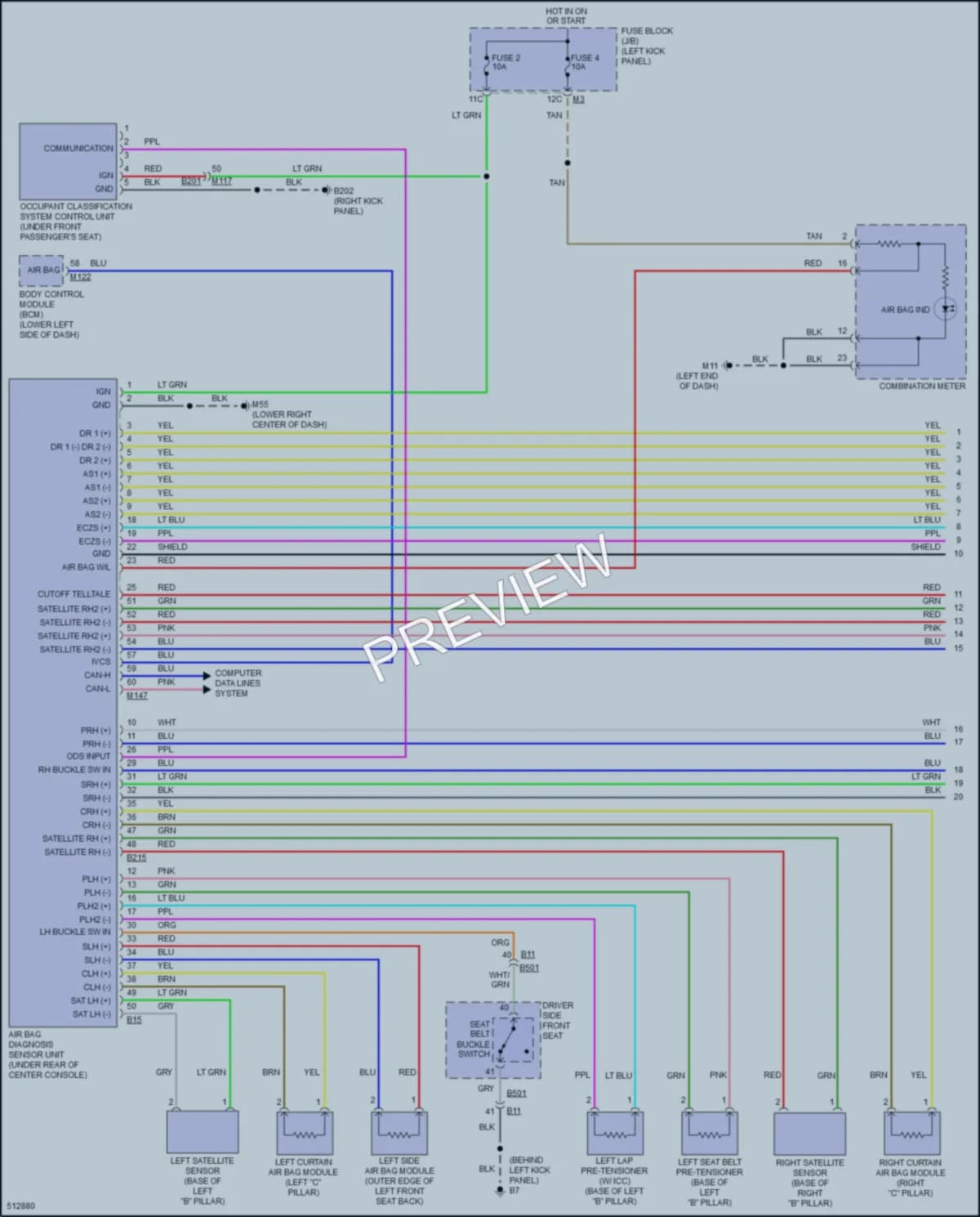 2016 Infiniti Q70L Supplemental Restraints wiring diagram preview
