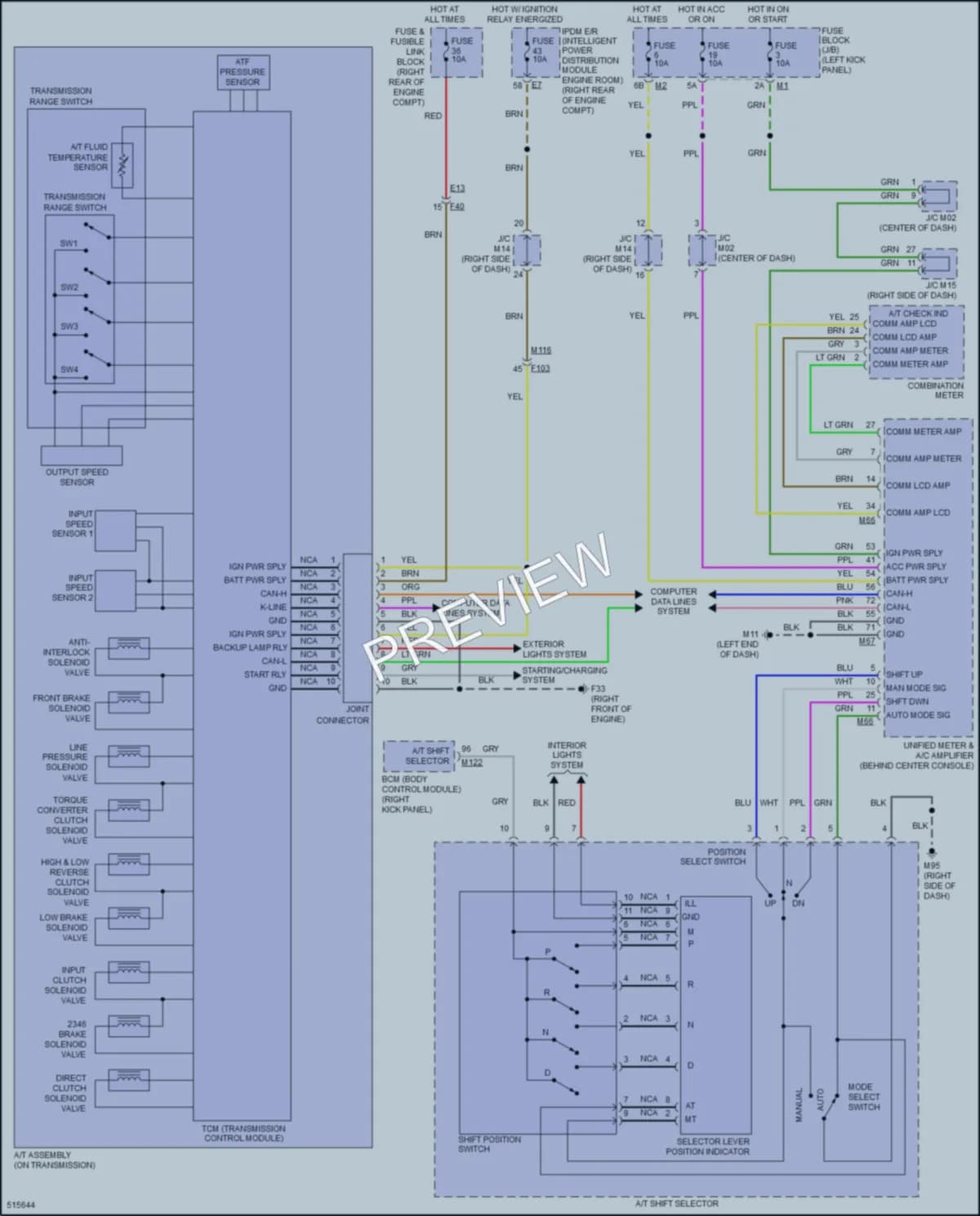 2016 Infiniti QX50 Transmission wiring diagram preview