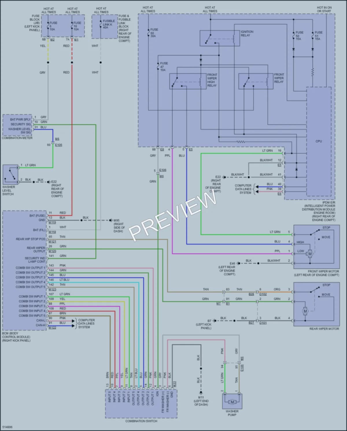 2016 Infiniti QX50 Wiper Washer wiring diagram preview