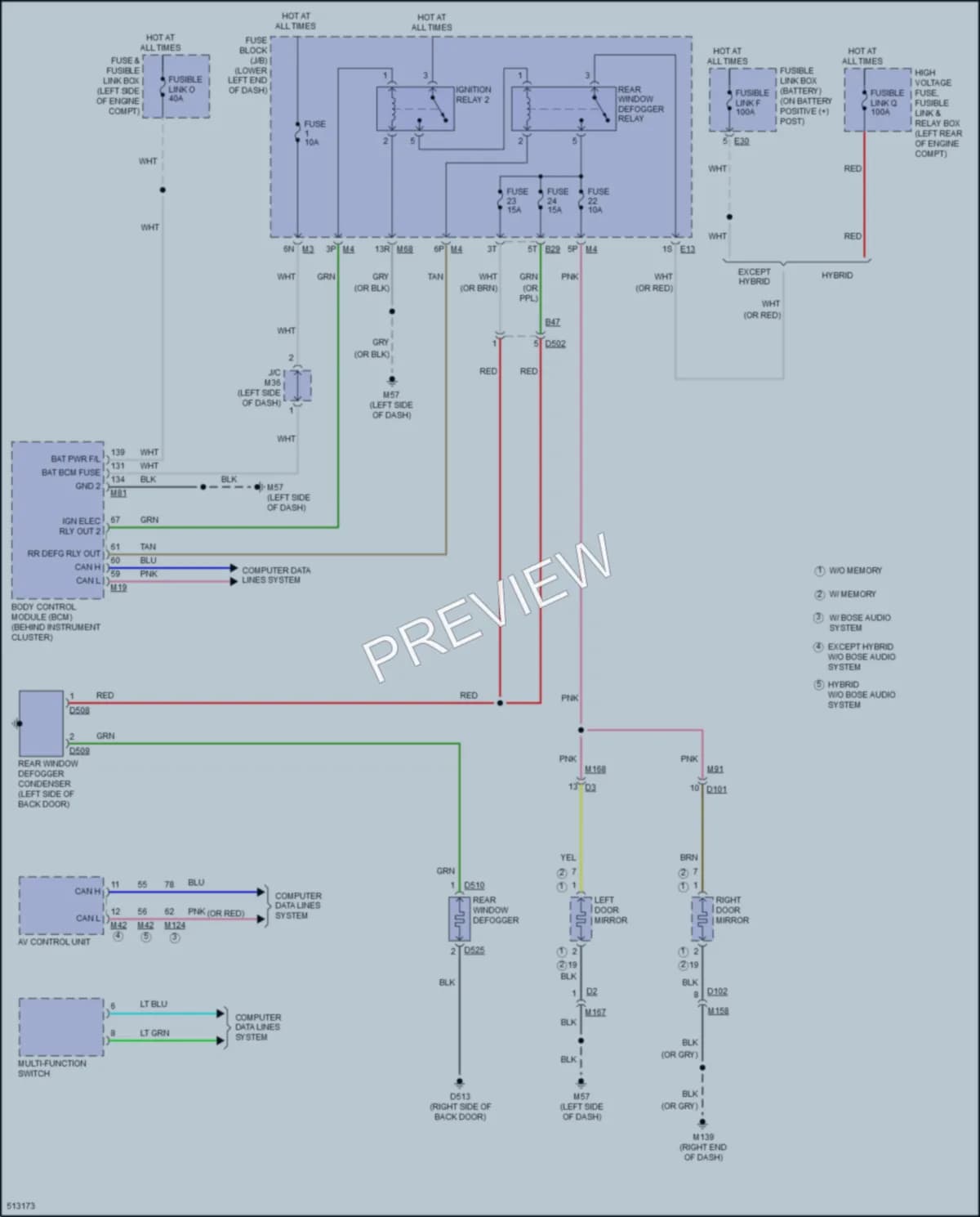 2016 Infiniti QX60 Defoggers wiring diagram preview