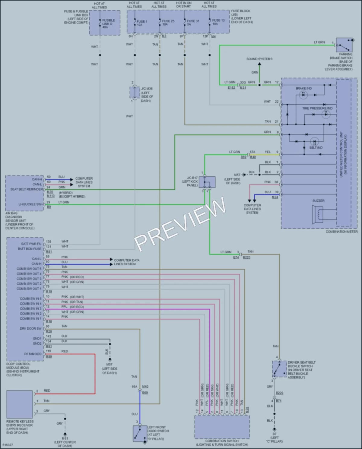 2016 Infiniti QX60 Warning Systems wiring diagram preview